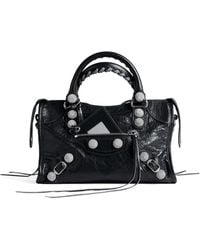 Balenciaga - Small Leather Embellished Le City Top-Handle Bag - Lyst