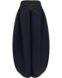Alaïa - Wool Side-Split Petal Jeans - Lyst