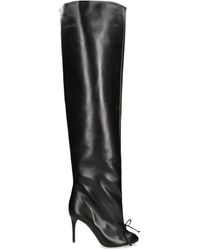Alaïa - Leather Bow Over-The-Knee Boots 90 - Lyst