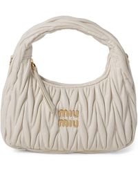 Miu Miu - Small Matelassé Leather Wander Top-Handle Bag - Lyst