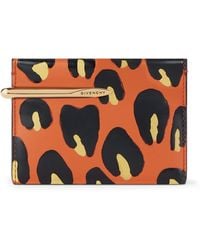 Givenchy - Leather Leopard Print Pinch Bifold Wallet - Lyst