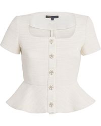 Maje - Tweed Peplum Top - Lyst