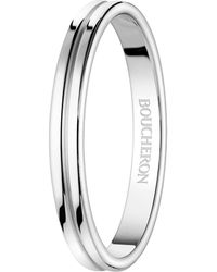 Boucheron - Small Platinum Double Godron Wedding Band - Lyst