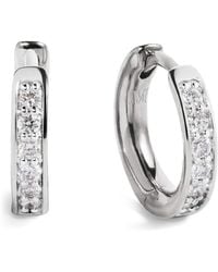 Monica Vinader - Sterling And Diamond Essentials Huggie Earrings - Lyst