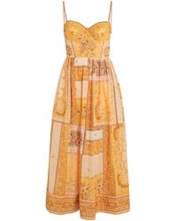 Zimmermann - Cotton Lucky Corset Midi Dress - Lyst