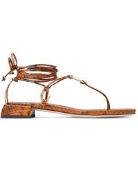 Jimmy Choo - Onyxia 25 Leather Strappy Sandals - Lyst
