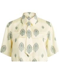Sandro - Paisley Tie-Detail Crop Top - Lyst