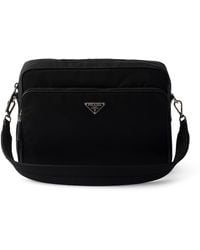 Prada - Re-Nylon And Saffiano Leather-Trim Cross-Body Bag - Lyst