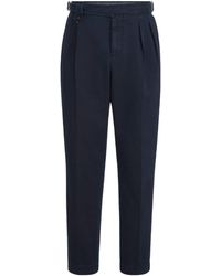 Brunello Cucinelli - Cotton Chevron Double-Pleated Trousers - Lyst