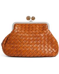 Weekend by Maxmara - Medium Leather Woven Pasticcino Clutch Bag - Lyst