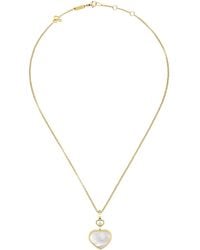 Chopard - Diamond And Mother-Of-Pearl Happy Hearts Pendant Necklace - Lyst
