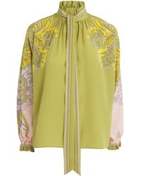La DoubleJ - Silk Printed Blouse With Scarf - Lyst