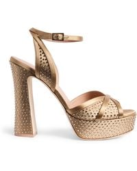 Malone Souliers - Satin Embellished Sylvie Platform Sandals 125 - Lyst