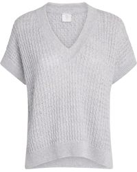 Eleventy - Cotton-Silk Short-Sleeve Sweater - Lyst