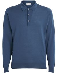 John Smedley - Merino Wool Long-Sleeve Polo Shirt - Lyst