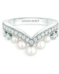 Chaumet - Diamond And Pearl Joséphine Aigrette Ring - Lyst