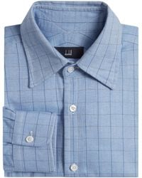 dunhill - Cotton-Cashmere Tattersall Check Dress Shirt - Lyst