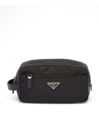 Prada - Re-Nylon And Saffiano Leather Wash Bag - Lyst