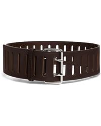 Alaïa - Leather Rectangular Buckle Belt - Lyst