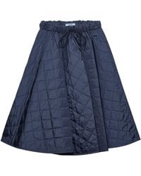 Prada - Quilted Midi Skirt - Lyst