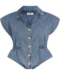 Sandro - Denim Sleeveless Top - Lyst