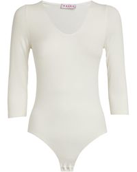 FALKE - Cropped-sleeve V-neck Bodysuit - Lyst