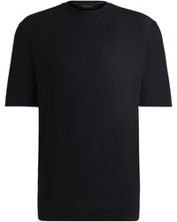 BOSS - Silk Knitted T-Shirt - Lyst