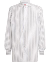 Isaia - Cotton-Linen Stripe Shirt - Lyst