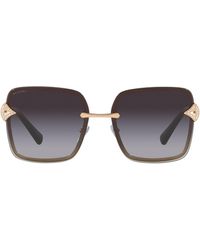 BVLGARI - Embellished Oversized Square Sunglasses - Lyst