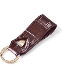 Aspinal of London - Croc-Embossed Leather Loop Keyring - Lyst