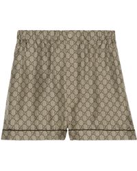 Gucci - Silk Gg Supreme Shorts - Lyst