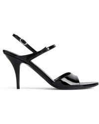 Balenciaga - Patent Leather Avenue Bow Heeled Sandals 90 - Lyst