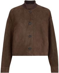 Brunello Cucinelli - Suede Monili Bomber Jacket - Lyst