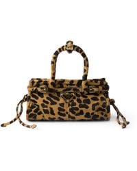 Prada - Mini Leather Printed Bonnie Shoulder Bag - Lyst