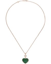 Chopard - Diamond And Malachite Happy Hearts Pendant Necklace - Lyst