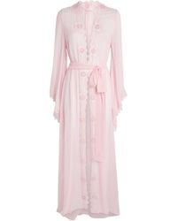 Rosamosario - Silk Georgette Embellished Robe - Lyst
