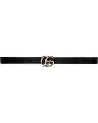 Gucci - Leather Gg Marmont Thin Belt - Lyst