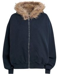 Acne Studios - Cotton Faux-Fur Collar Hoodie - Lyst