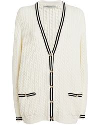 Alessandra Rich - Cable-knit Cardigan - Lyst