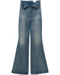 McQueen - Foldover-Waist Flared Jeans - Lyst