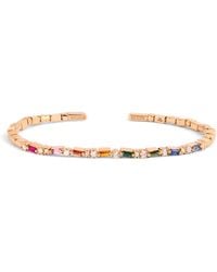 Suzanne Kalan - Diamond And Sapphire Thin Mix Bangle - Lyst