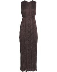 STAUD - Mizu Belted Plissé Midi Dress - Lyst