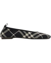 Burberry - Knit Check Baby Ballet Flats - Lyst