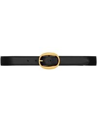 Saint Laurent - Leather Reversible Oval-Buckle Belt - Lyst