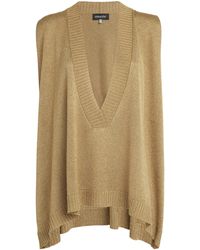 Eskandar - Metallicized Deep V-Neck Sweater Vest - Lyst