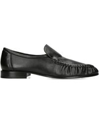 The Row - Soft Moccasin Two Leather Loafers - Lyst