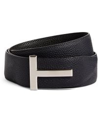 Tom Ford - Leather Reversible T Ridge Belt - Lyst