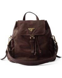 Prada - Medium Re-Nylon And Leather Explore Backpack - Lyst