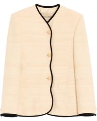 Valentino - Silk-Linen Collarless Blazer - Lyst