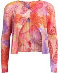 Pleats Please Issey Miyake - Pleated Foggy Forest Cardigan - Lyst